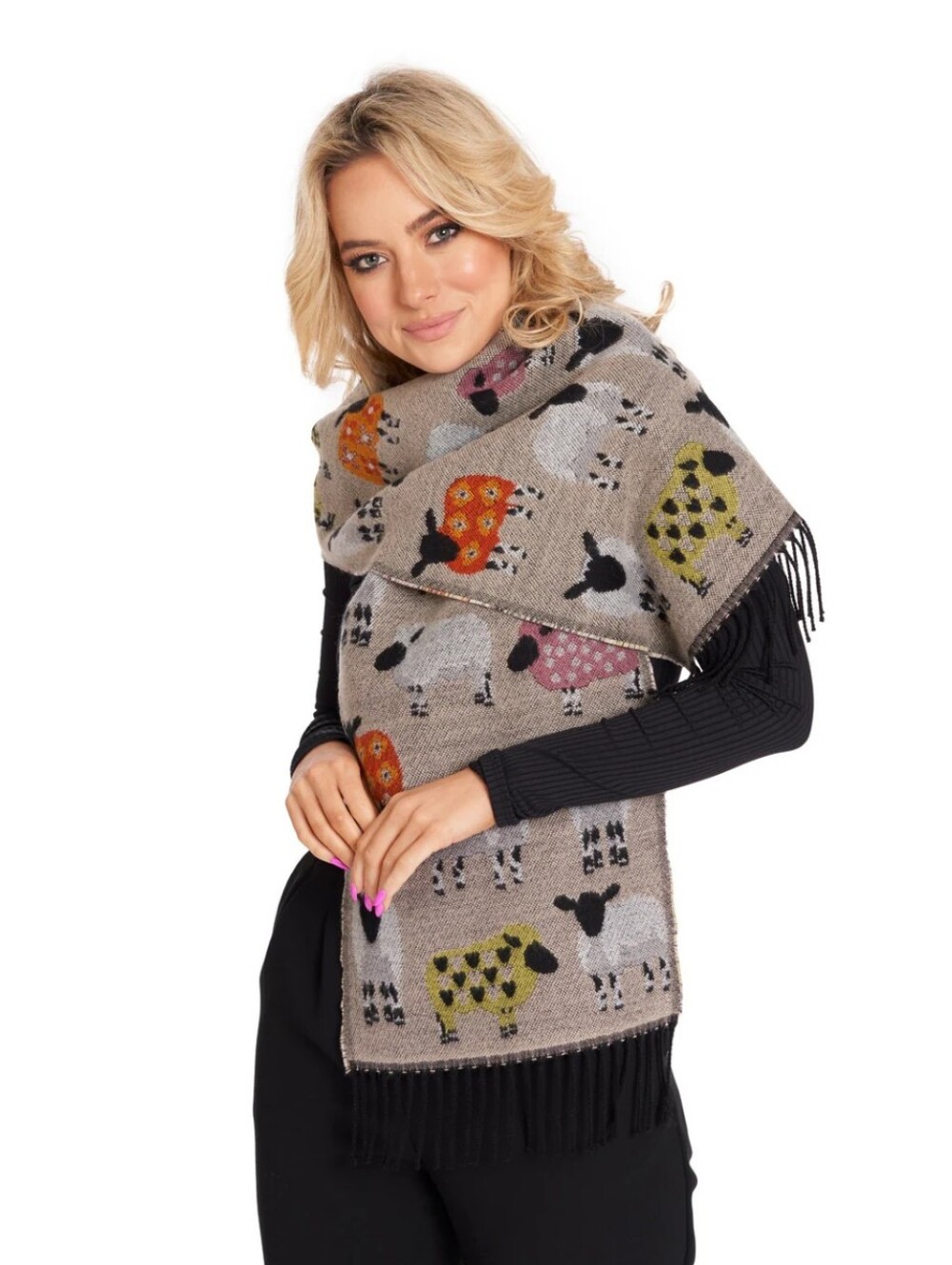 Molina by Jimmy Hourihan Sheep Scarf NWT